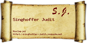 Singhoffer Judit névjegykártya