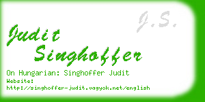 judit singhoffer business card